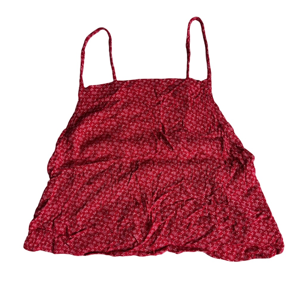 Brandy Melville Red Ditsy Floral Cami Tank Top Womens One Size Cottage